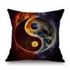 Nature Cycle Cosmic Harmony Yin Yang Five Elements Home Decoration Art Sofa Throw Pillow Case Cotton Linen Asian Cushion Cover