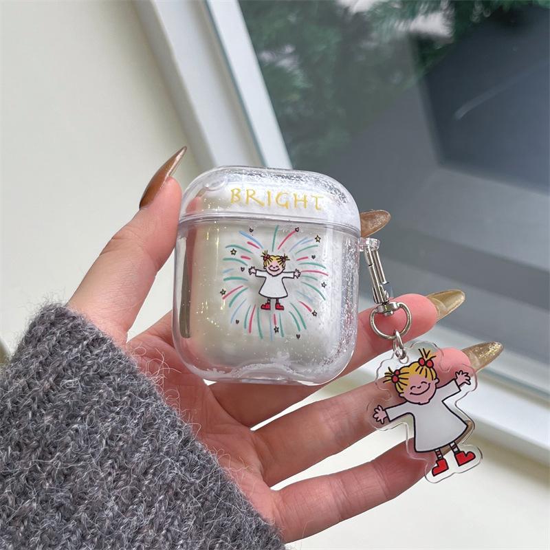 Liusha Coco-chan Girl is suitable for AirPods 1st Gen protective case 1st Gen 1st Gen Pro 1 Apple Bluetooth earphones hard case