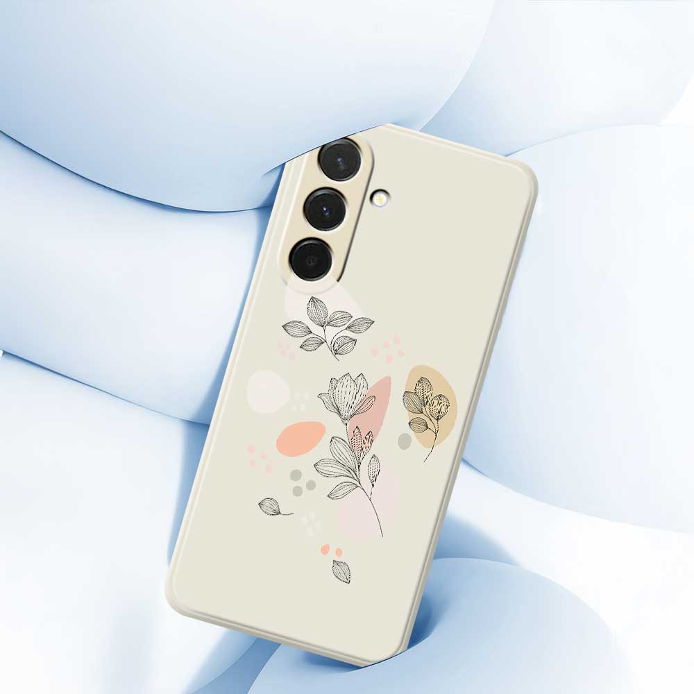 For Samsung Galaxy A36 5G Case Sketch Leaves Pattern Printing Straight Edge TPU Phone Back Cover