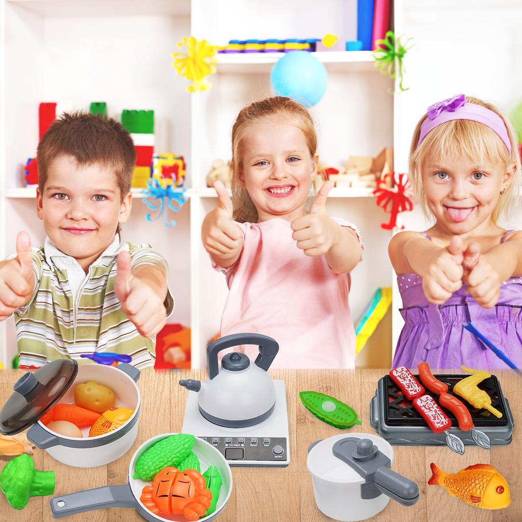52Pcs Kitchen Play Toy Kids Pretend Playset With Coy Cutlery Early Educational Toys Girls Boys Kids