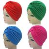 Hot Sale Knotted 1PC Stretchy Hot Sale Adult Headband Turban Popular Muslim Hat For Women High Quality Chemo Indian Cap Hijab Bandanas Head Wrap