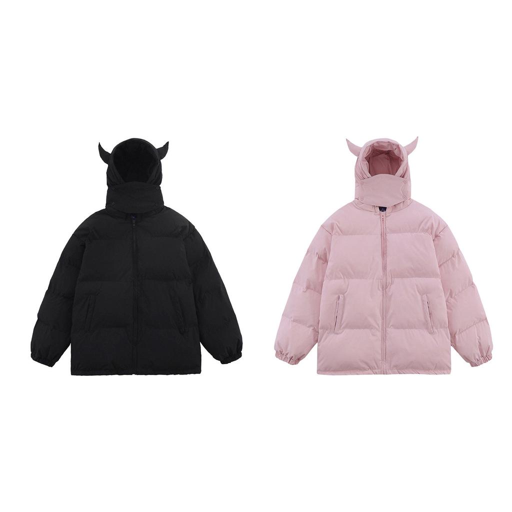 Куртка с капюшоном и воротником-маскировкой, однотонная, хлопковая, мужская зимняя, толстая, хлопковая, для пары