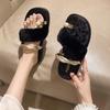 Niche High-end Flat-bottomed Slippers for Women's Outerwear 2025 Summer New Fashion Casual Cover Toe Beach Sandals