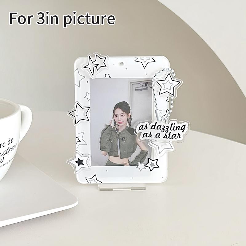 Акриловый держатель для фотокарточек 3 дюйма Кавайная фоторамка Защита для фото Карманный кейс Альбом для фотокарточек кумиров и звезд Упаковочные материалы для фото