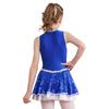 Kids Girls Glitter Sequins Cheerleading Uniform Cheer Leader Outfits Dance Dress Performance Dancewear
