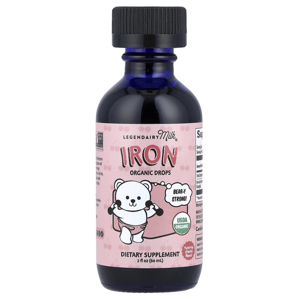 Iron Organic Drops, 4+ Months, Yummy Cherry, 60Ml(2Fl Oz)