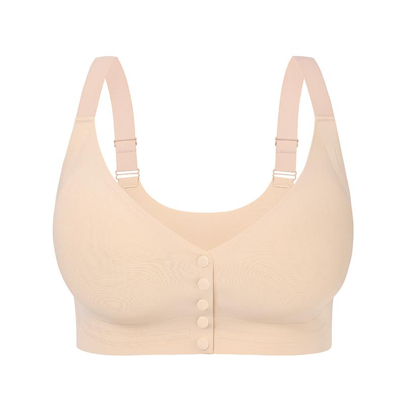 L-5XL Super Large Size Front Buckle Bra for European and American Sizes, No Steel Ring Adjustable Shoulder Strap Large Size Underwear