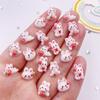50Pcs Resin Mini Kawaii Strawberry Rabbit Nails Art Flatback Stone Scrapbook Wedding Manicure Appliques Embellishment DIY Accessories Crafts