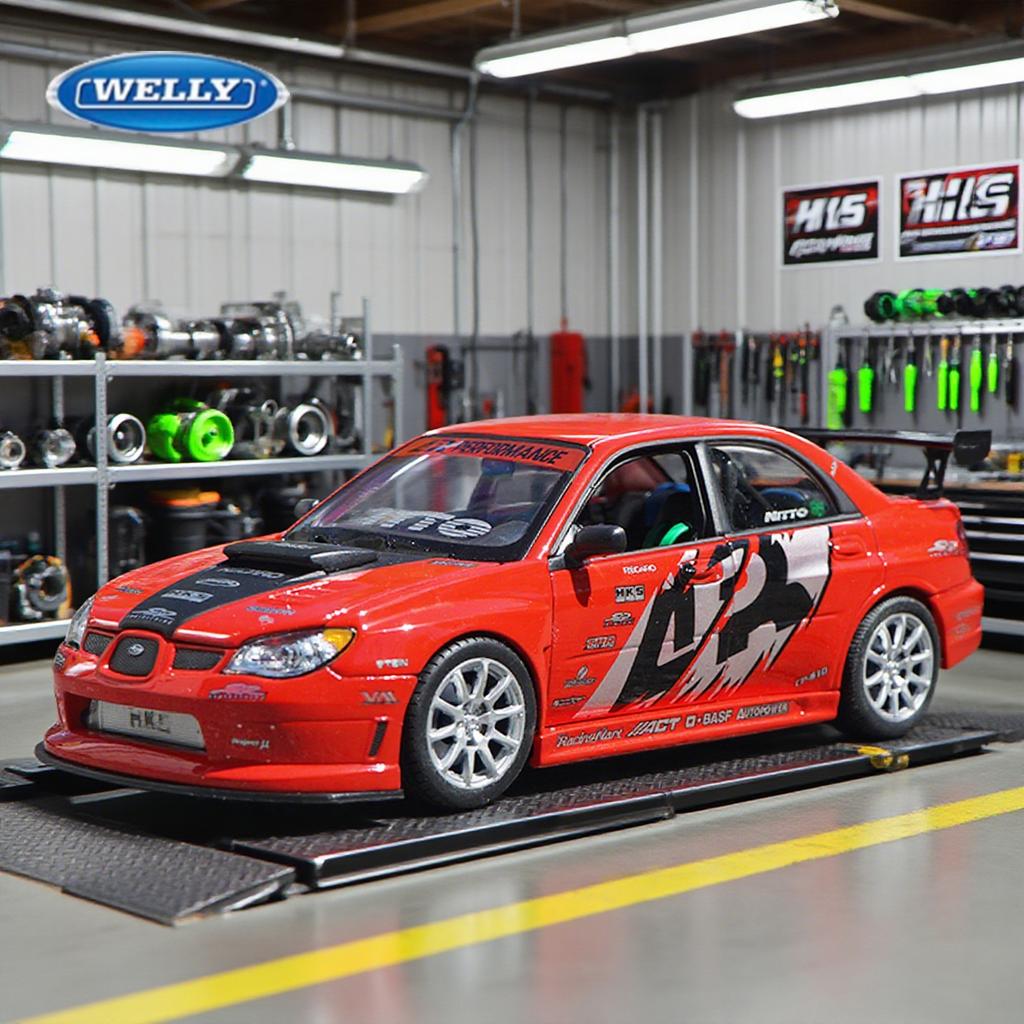 Welly 1/24 APR Subaru Lmpreza Performance Сплавная Машинка Литые и Игрушечные Транспортные Средства Модель Машинки Миниатюрная Масштабная Модель Машинки Игрушка для Детей