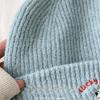 Cute Puppy Embroidery Winter Knitted Hat Thicken Winter Warm Beanie Cap Windproof Soft Crochet Bonnet Hat