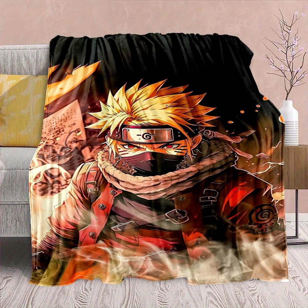 Naruto Anime Flannel Blanket - Soft Warm Perfect for Sofa, Bedding Camping Travel Office Home Decor -QJY