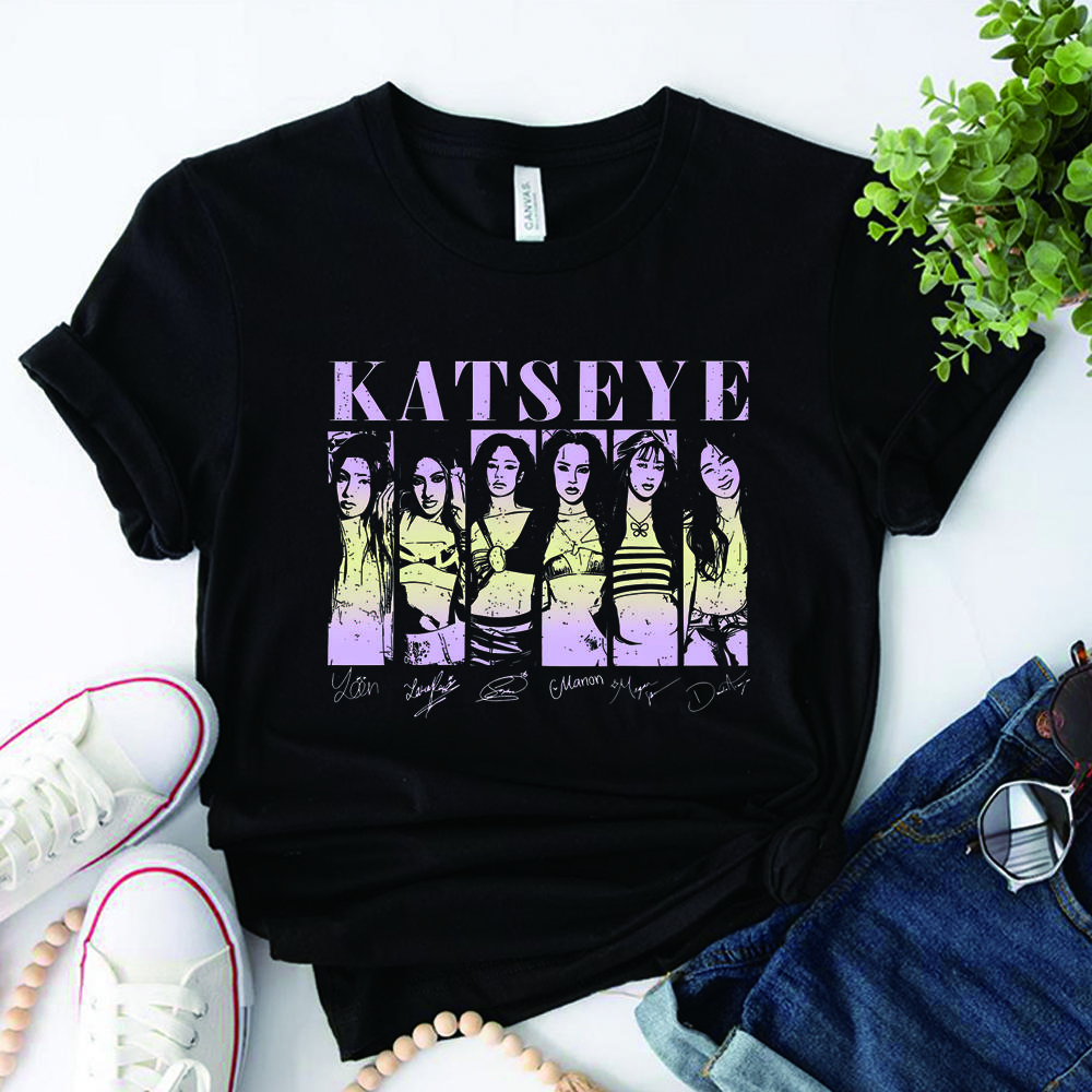 Aesthetic Katseye Music Tshirt Kpop Shirt Beautiful Chaos Tshirt Trendy Music Tee Y2k Top Unisex Short Sleeves Tops Fans Gift