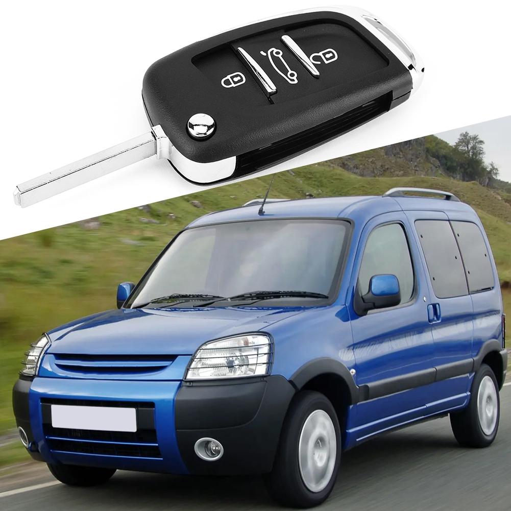 3Button Car Remote Flip Key Fob Case Blade Cover Shell Fit for Peugeot Partner 306 407