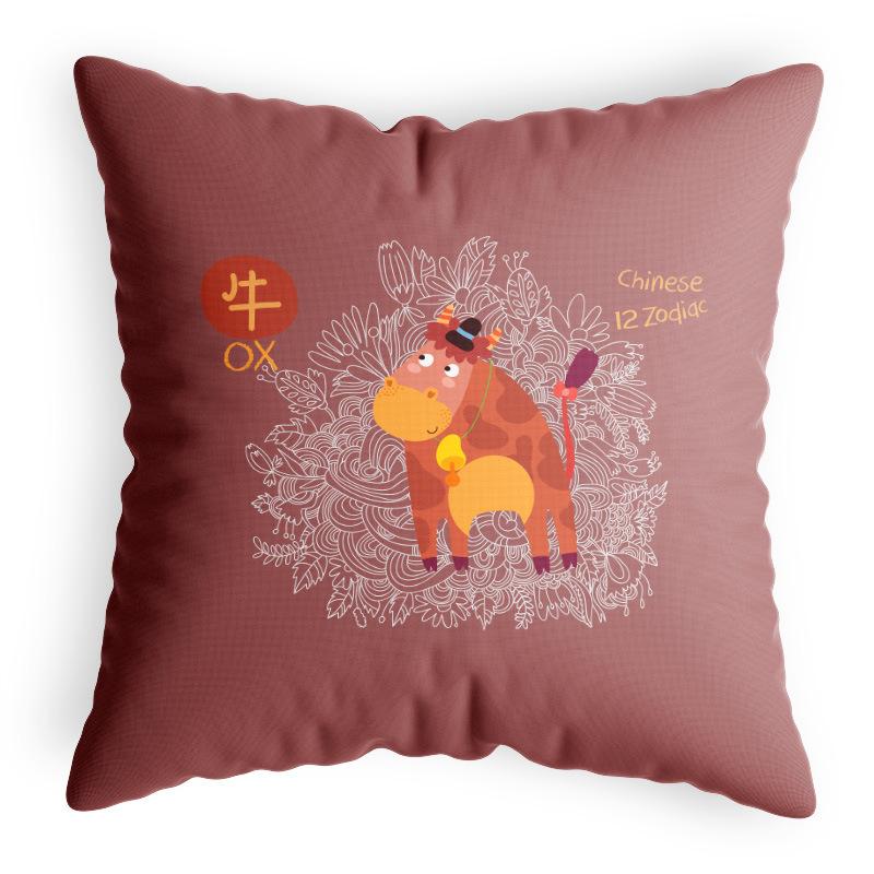 Двенадцать наволочек со знаками зодиака, в китайском стиле, национальный тренд, наволочки, офисные, для классной комнаты, прикроватные, наволочки для автомобиля