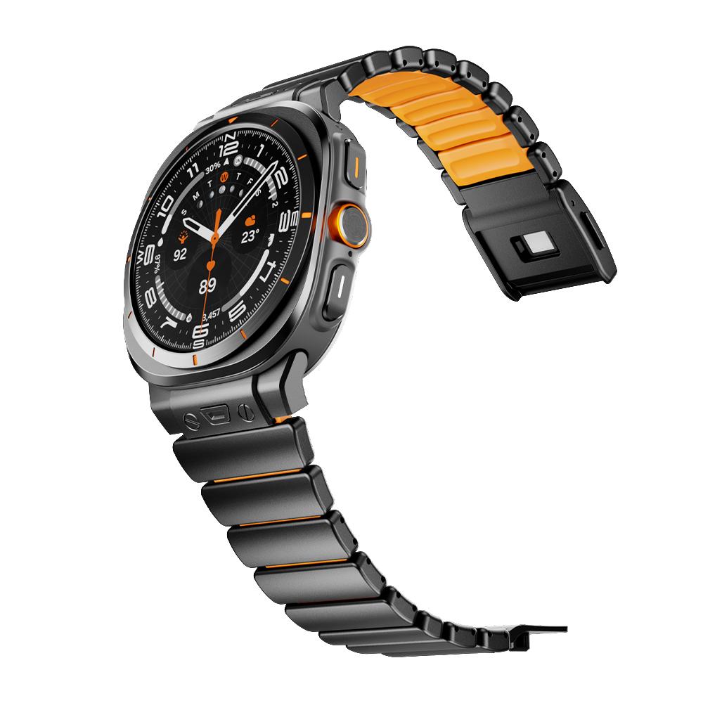 Металлический браслет из нержавеющей стали для Samsung Galaxy Watch Ultra 2025 47 мм Резиновые мужские ремешки Браслет для GALAXY Watch Ultra 2024 47 мм