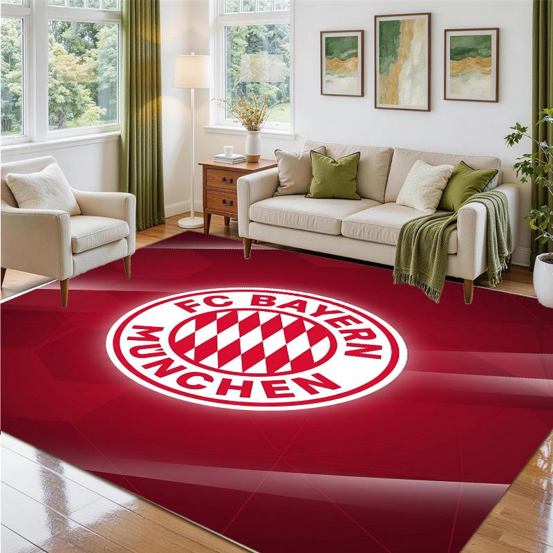Bayern Munich Design Crystal Velvet Rug Soft Decorative Mat for Bedroom Entrance