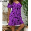 Women's Fashion Summer Spring Short Sleeve O-Neck High Waist Casual Dresses