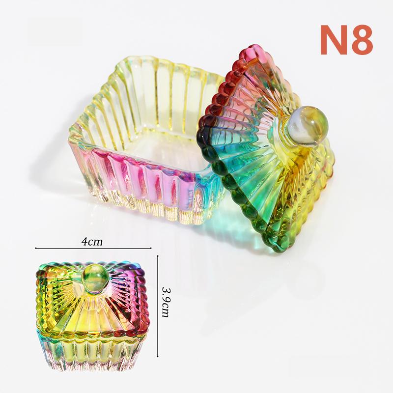 Aurora Colorful Nail Art Стеклянная щетка для чистки стеклянного стакана для пудры, ручка для мытья посуды, чаша с крышкой, держатель для маникюра, салонный инструмент