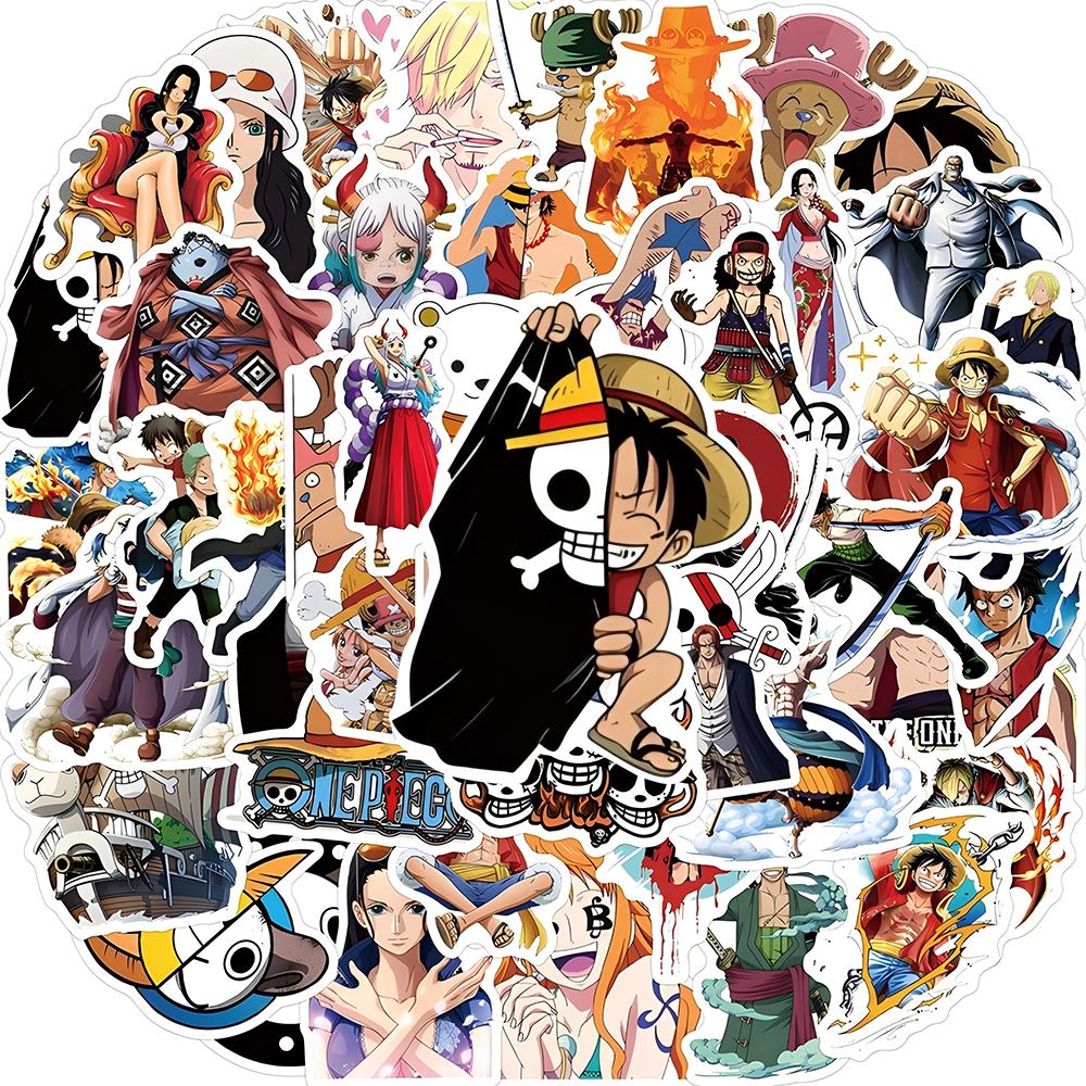 10/30/50pcs ONE PIECE Anime Stickers Vintage Luffy Ace Zoro Cartoon Decals Toys Waterproof DIY Skateboard Notebook Phone Case