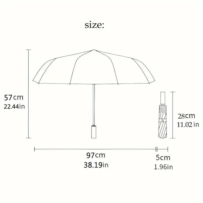 An Automatic Umbrella with a Heart-Shaped Diamond Rose Pattern, Foldable, Featuring 8 Ribs, an Iron Frame, a Plastic Handle, A