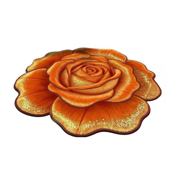 3D Flower Area Rug Absorbent Quick Dry Irregular Plush Floral Floor Mat Washable Non-slip Living Room Bedroom Bathroom Kitchen Decoration Carpet