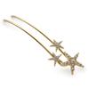 JewelVOX Kanzashi Hairpin for Hair Hair Star Design Women, Accessories, Two-Piece Stick, U-Shaped, Pearl, (Star, Gold)