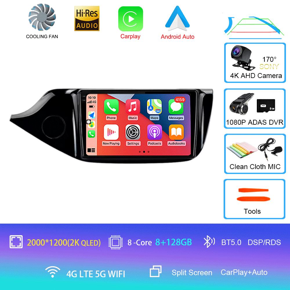 Автомобильное радио Android 14 Carplay для KIA Cee'd CEED JD 2012 2013 - 2018 Навигация Мультимедийный проигрыватель Стерео 5GWiFi+4G SIM BT видео
