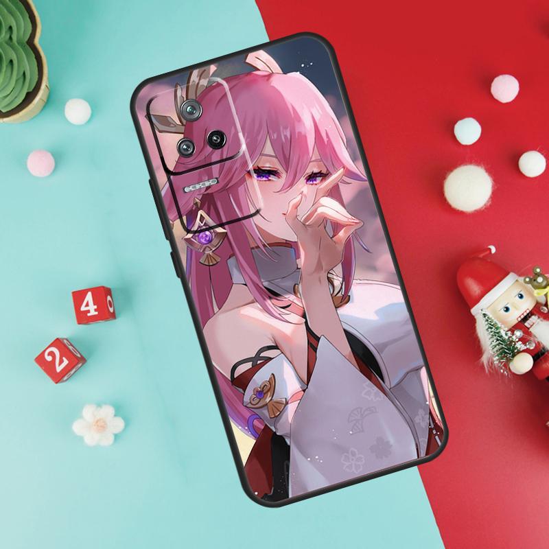Чехол Genshin Impact Яэ Мико для Xiaomi 13 12 Lite 11T 12T Pro 12X POCO X3 X5 F5 Pro F4 X4 GT M5s C40 F3 Задняя крышка