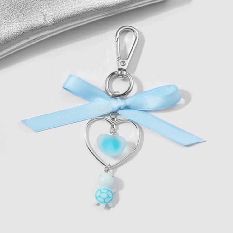 Универсальные Брелоки-Ключницы с Бантом из Ленты и Жемчугом, с Подвеской-Черепахой, Очаровательный Аксессуар для Рюкзаков и Сумок