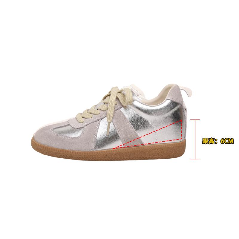 Silver German Training Shoes Women'S Spring And Autumn Versatile Casual Flats Female Students Height-Increasing Sports White Shoes Women