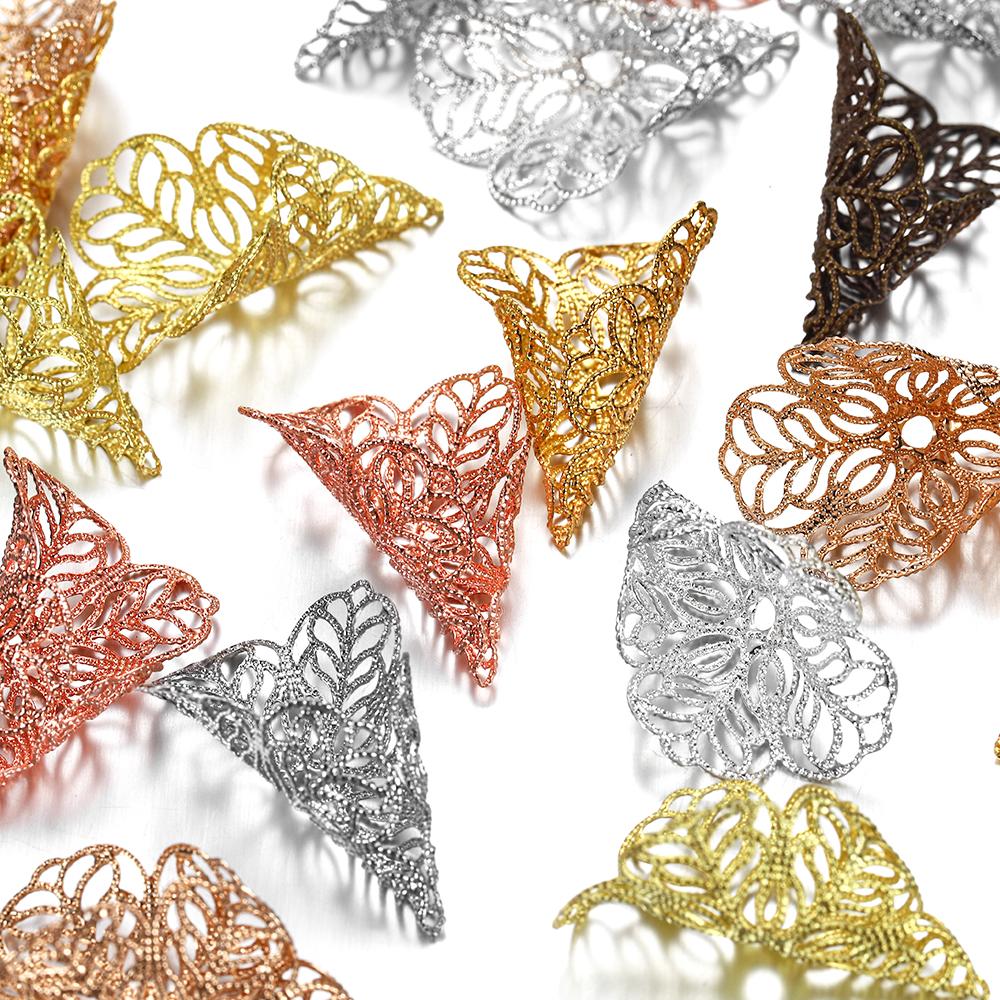 20 шт. 23x28 мм шапки для бусин древние подвески в форме цветка кулон для изготовления ювелирных изделий DIY принадлежности для сережек аксессуары