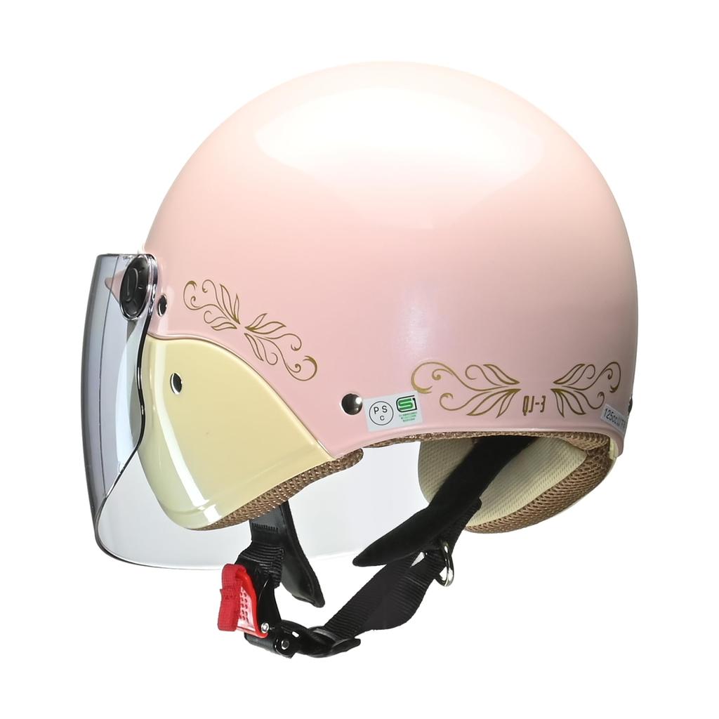 LEAD Motorcycle Helmet Street Alice Pearl Pink One Size Semi-Jet QJ-3 -