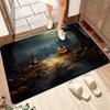 Пригласительный коврик для двери на Хэллоуин с рисунком тыквы и летучей мыши, нескользящий, впитывающий, для дома, для улицы