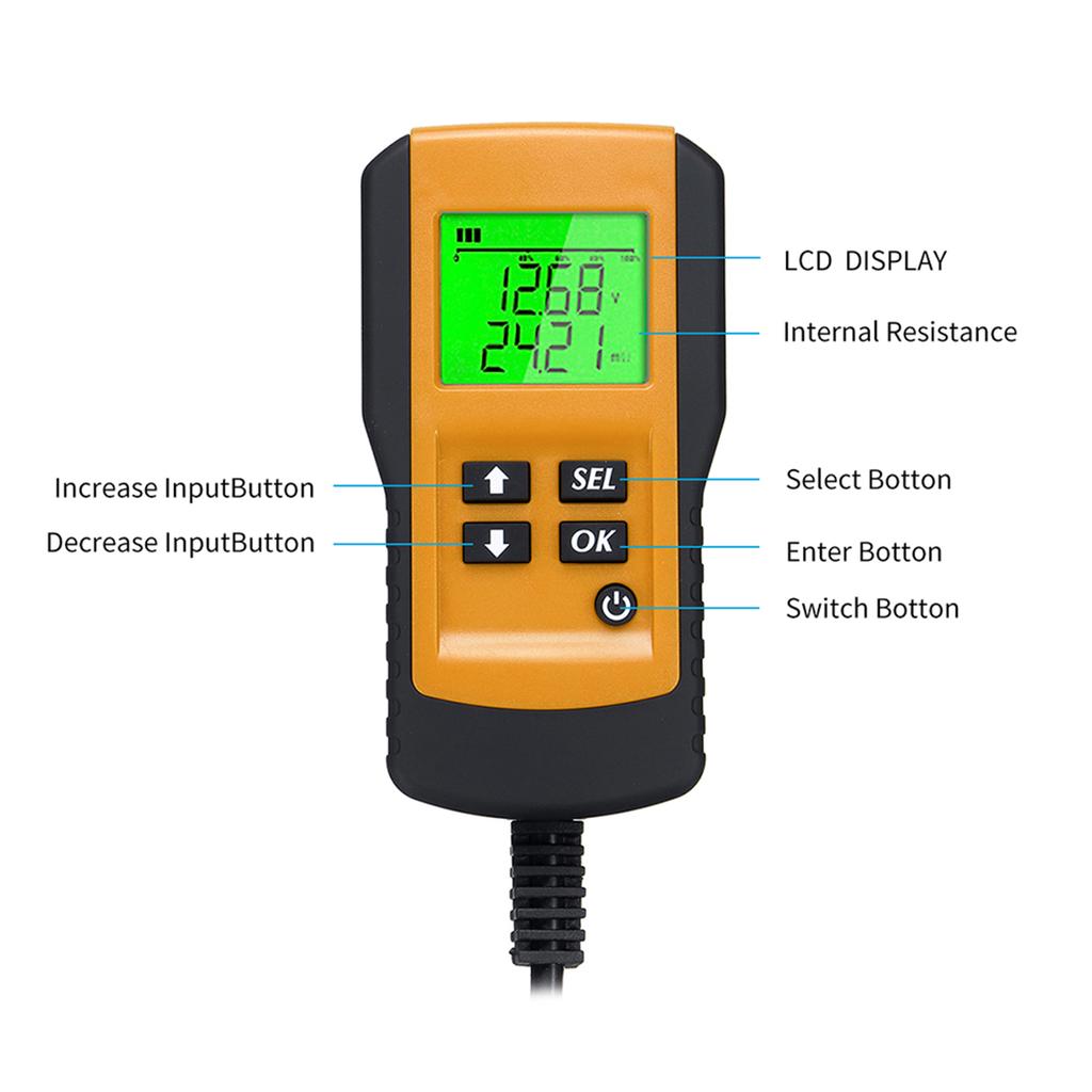 Battery Tester Car Battery Load Tester 12V 100-9999CCA Digital Battery Analyzer for Cars and