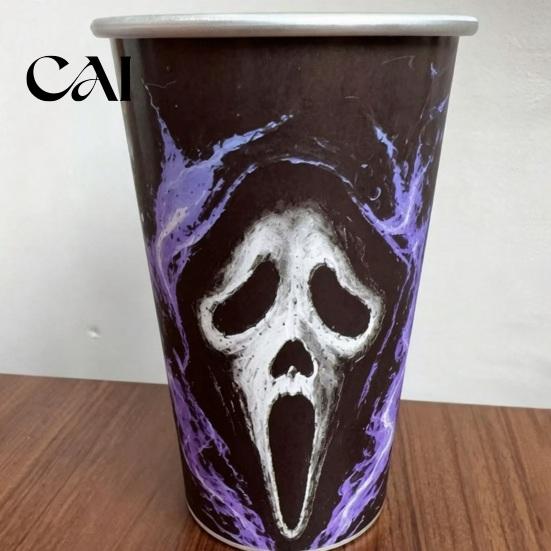 Durable Non Fragile Metal Cup Thermochromic Color-Changing Cup, Horror Theme Cold Drink Spooky Prison Hand Design Mug Tumbler, Wide Mouth for