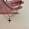 Готическое многослойное ожерелье с крестами Элегантное ожерелье-шарм с крестами многослойного дизайна для модных женщин