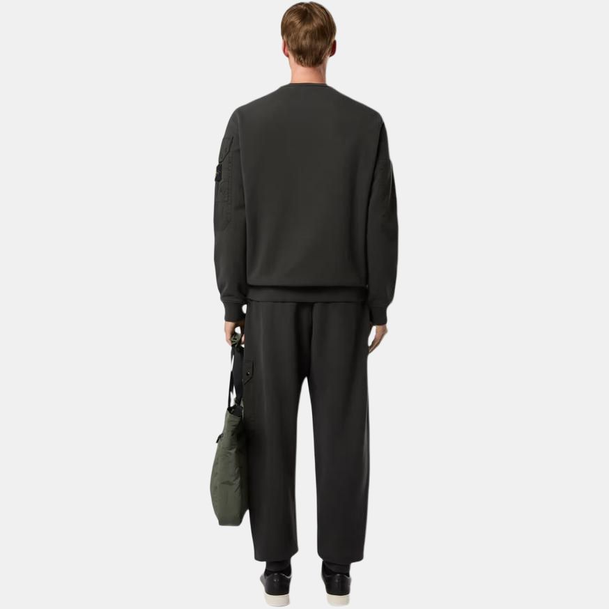 STONE ISLAND FW24 Логотип Карман на рукаве Свитшот из флиса из матового хлопка Унисекс свитшот Свинцово-серый 811563920-V0062