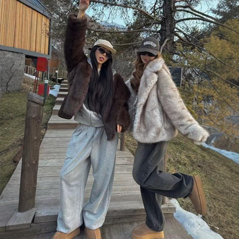 European and American autumn and winter new fur coat women's artificial fur jacket loose medium and long fox fur coat