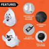 Joyfy 2 Pack Halloween Inflatable Window Ghost 2.6 FT Outdoor Scary Flying Ghost Broke Out from Window for Halloween Decoration