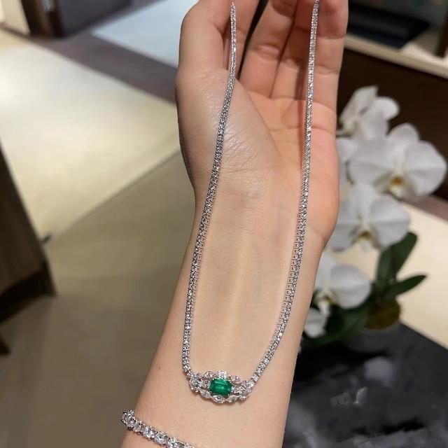 Натуральное серебро 925 пробы с изумрудным кулоном, ожерелья, женские ожерелья Mujer, модные ювелирные изделия из серебра 925 пробы, изумрудный драгоценный камень для женщин