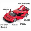 1:32 Scale P80-C Metal Diecast Car, Pull Back Alloy Toys with Sound and Light, Doors Open Collection For Gifts Doll
