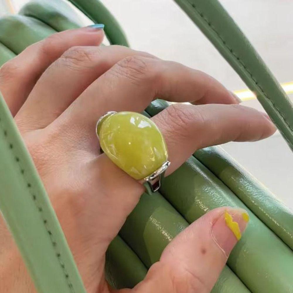 Jewelry Accessories Geometric Open Ring Korean Style Wide Finger Buckle Metal Ring Gift