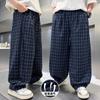 Boys' Summer Checkered Casual Pants 2026 New Style Rascal Handsome Children's Summer Work Pants Middle and Large Children's Casual Pants