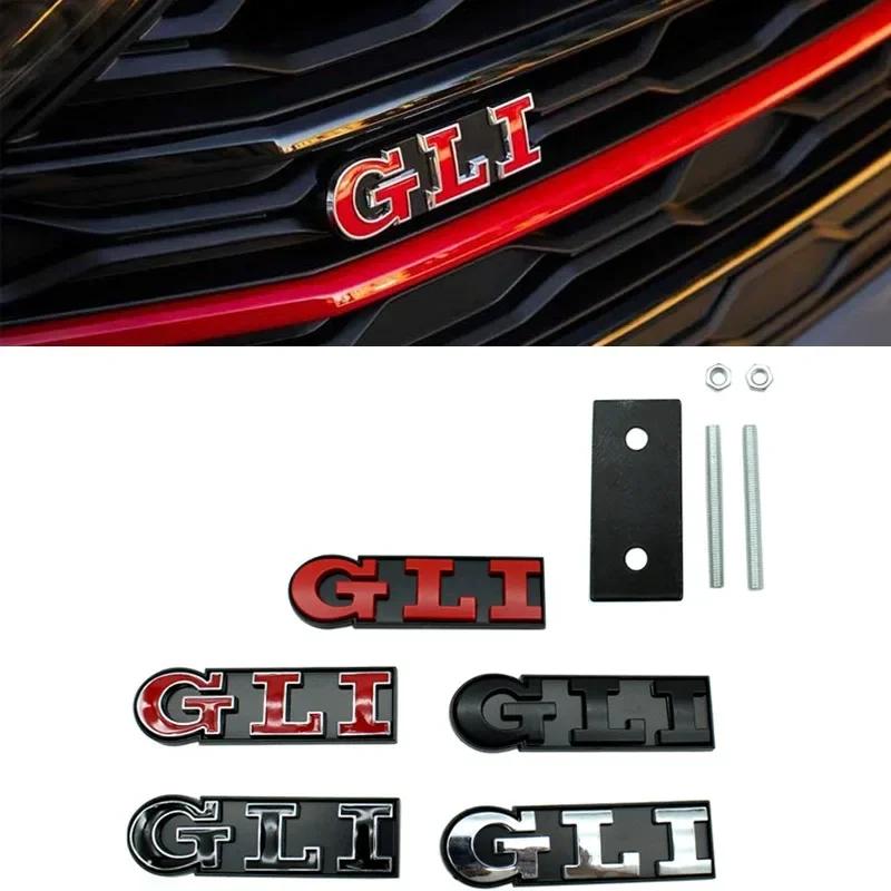AGLNX1 3D Metal Letters GLI Logo Front Grill Emblem Badge Car Trunk Decals For GTI Volkswagen VW Jetta Passat Arteon Golf MK6 Sticker