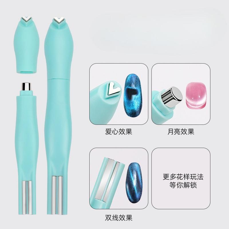 1 шт. Мощный магнит «Кошачий глаз» для любви, в форме сердца, с узором змеи, магнит для ногтей «три в одном», съемный, многофункциональный магнит для ногтей