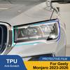 Индивидуальная посадка для Geely Monjaro 2026-2026 Высокоглянцевая дымчато-черная защитная пленка для фар TPU PPF Предварительно вырезанная антицарапающая виниловая пленка