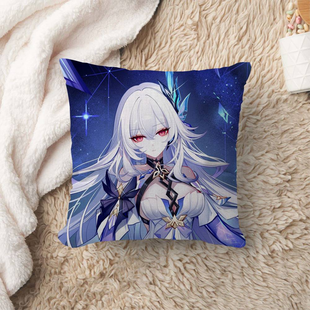 Game Genshin Impact Skirk Cushion Cover Polyester Sofa Cushions Decorative Throw Pillows Home Decoration Pillowcover