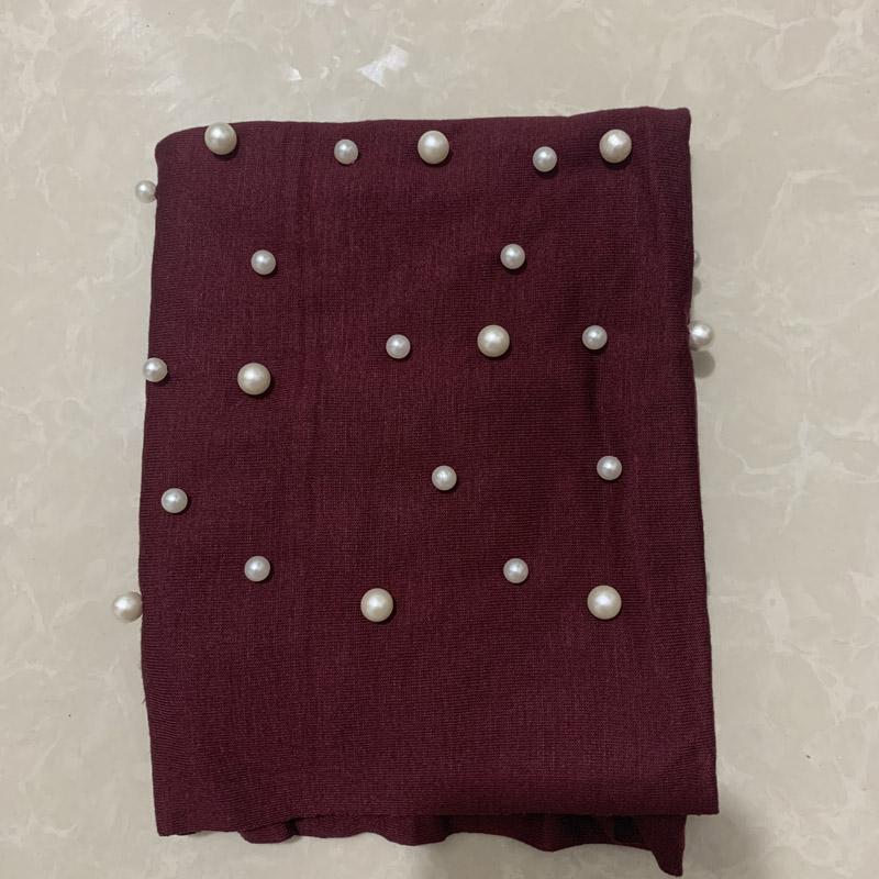 Новый Эластичный Мусульманский Женский Трикотажный Хиджаб Хлопковый Скрученный Тюрбан Кепки Женский Головной Платок Обертывания Жемчуг Тюрбан Женский Индийская Шляпа