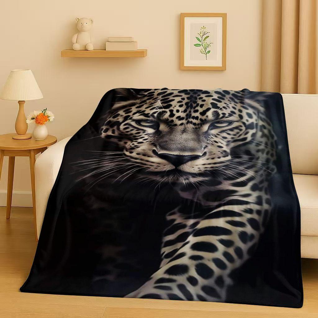 3D Cheetah Leopard Beast Flannel Blanket,Ultra Soft Warm Plush Throw for Home Bedroom Bed Sofa Cover Office Travel Camping Gift