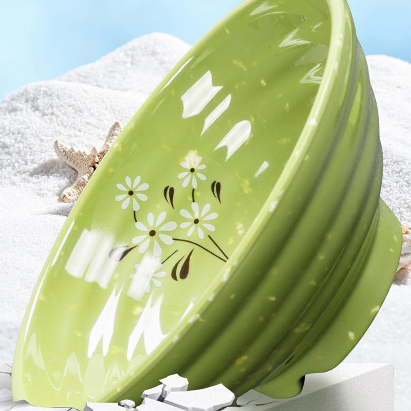 Ударопрочная меламиновая миска для лапши с утолщенным цветком, большая миска, суповая миска, пластиковая пищевая посуда 7/8/9 дюймов